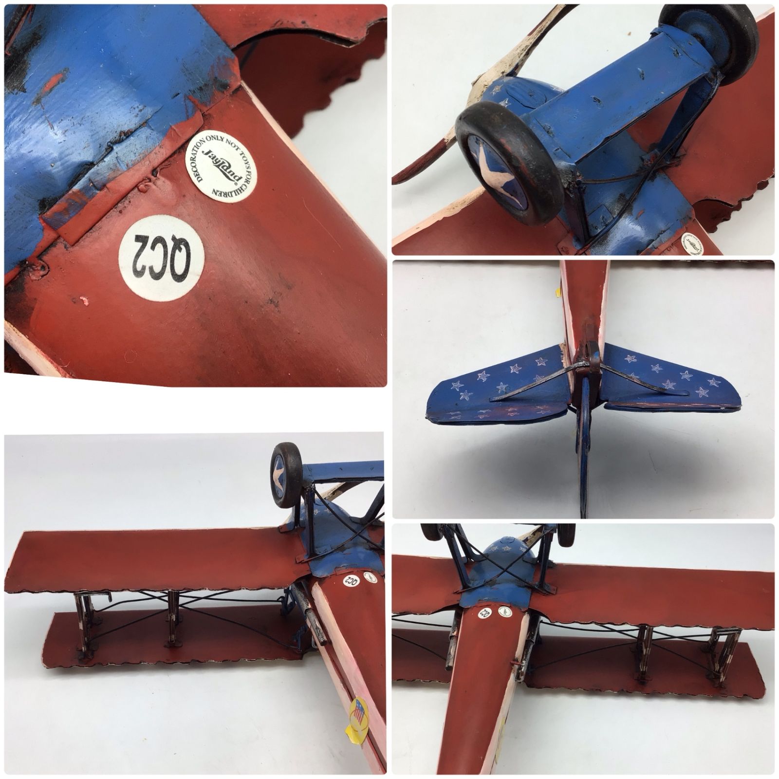 7389 JAYLAND ジェイランド ブリキ 複葉機／飛行機 模型 置物