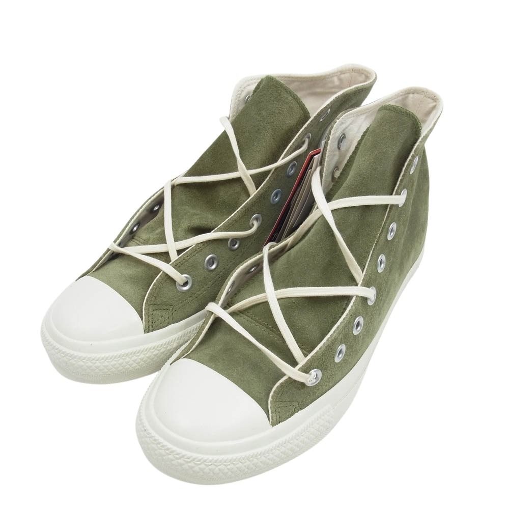 【美品】Camper スエード ハイカットスニーカー ベージュ/グリーン 美品】Camper スエード ハイカットスニーカー ベージュ/グリーン