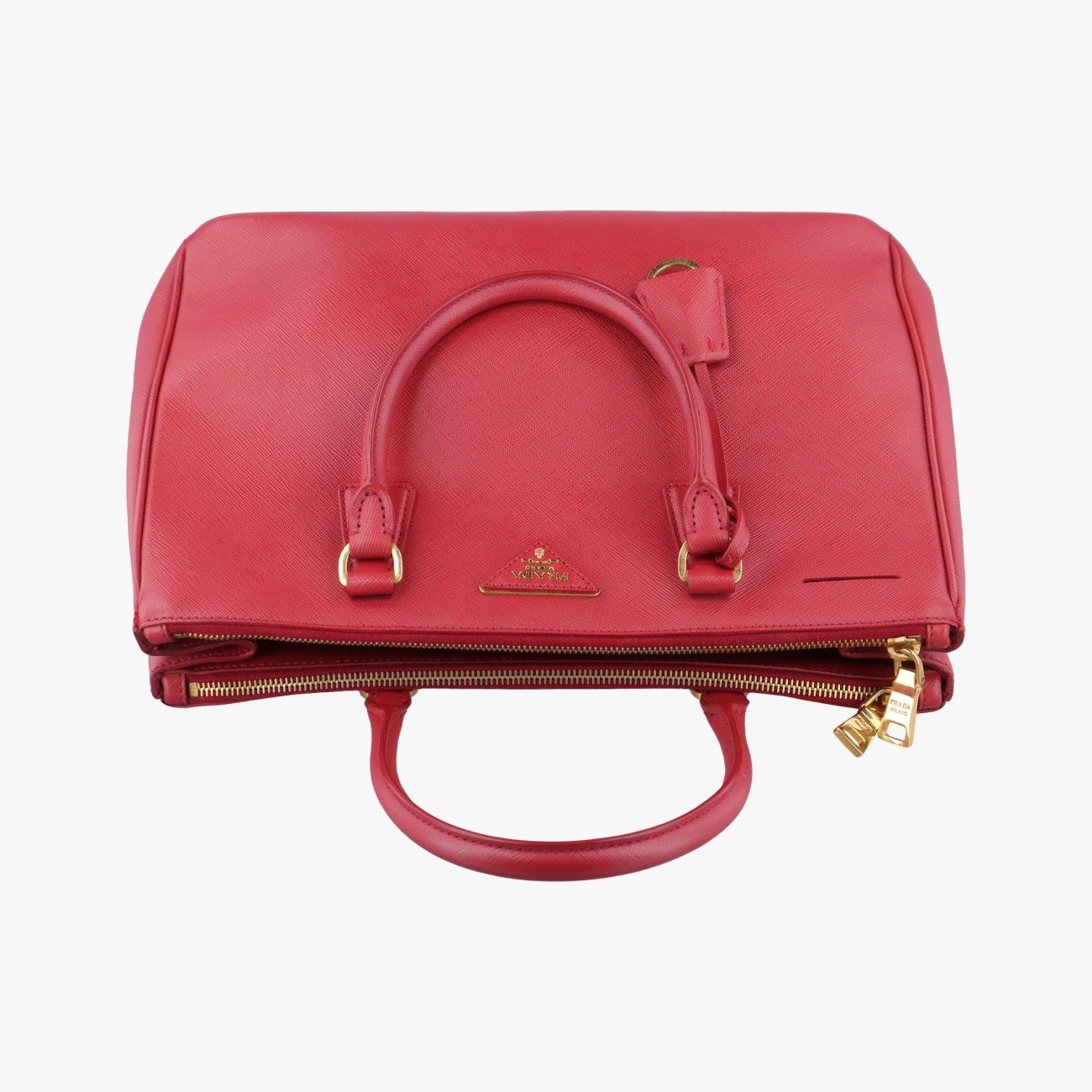 PRADA プラダ　サフィアーノレザー　二つ折り　ブラック×レッド PRADA 二つ折り財布 サフィアーノレザー ブラック｜Yahoo!フリマ