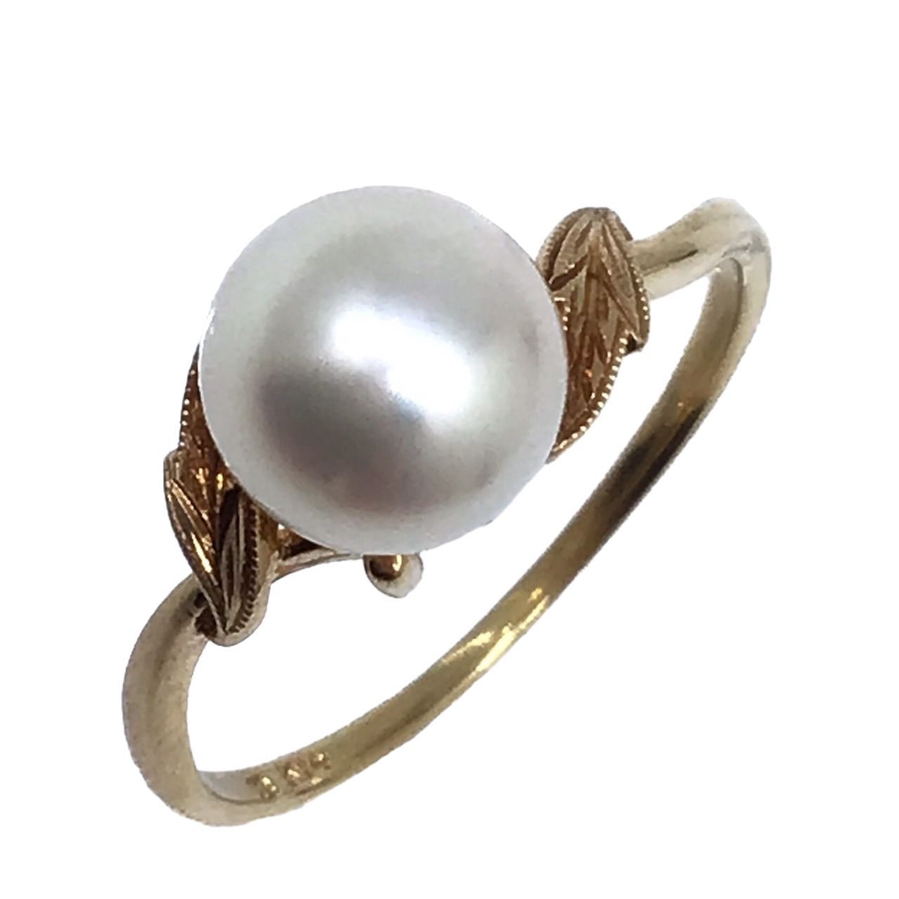 MIKIMOTO ミキモト パールリング 1P K14 シンプル ワントップ 15 MIKIMOTO ミキモト パールリング 1P K14 シンプル ワントップ 15