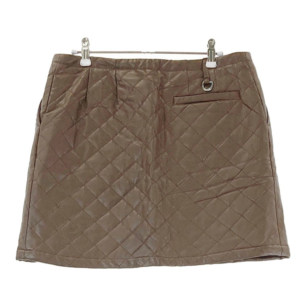 サイズ L JUN-ROPE ジュン アンド ロペ フェイクレザー 蓄熱 中綿スカート ブラウン系 240101487914 ゴルフウェア レディース ストスト