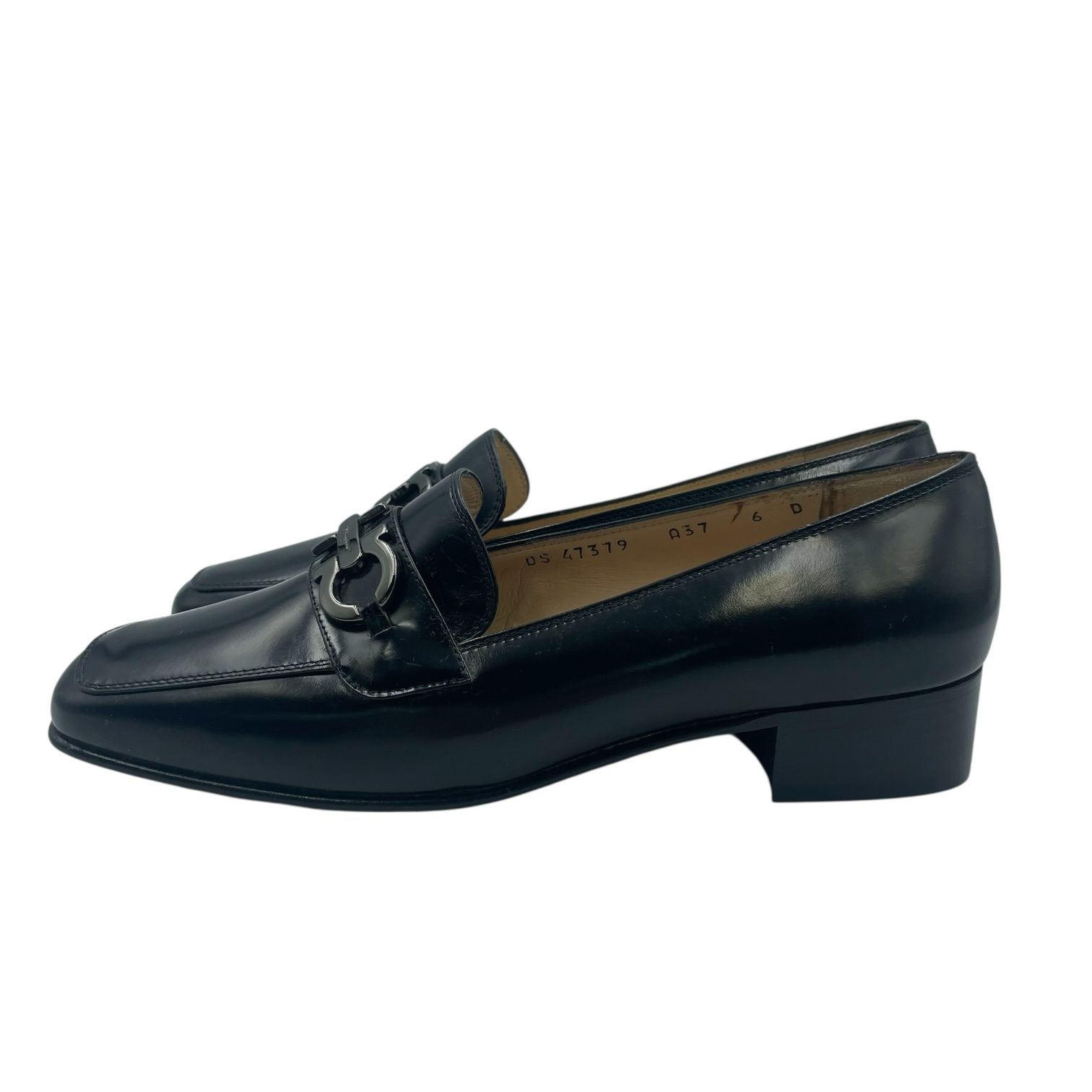 【極美品】✨Ferragamo フラットシューズ カーフレザー ガンチーニ 黒 未使用品 Salvatore Ferragamo フェラガモ ローファー