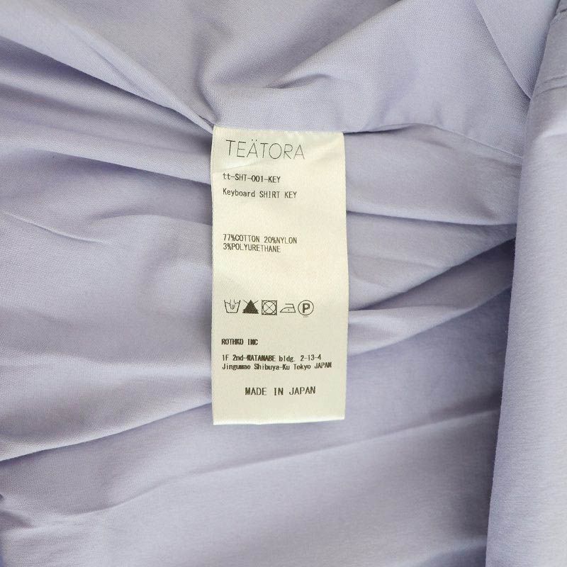 良品　テアトラ　キーボードシャツ　ライトブルー 長袖シャツ レギュラーカラー テアトラ TEATORA KEYBOARD SHIRT キーボードシャツ ドレス