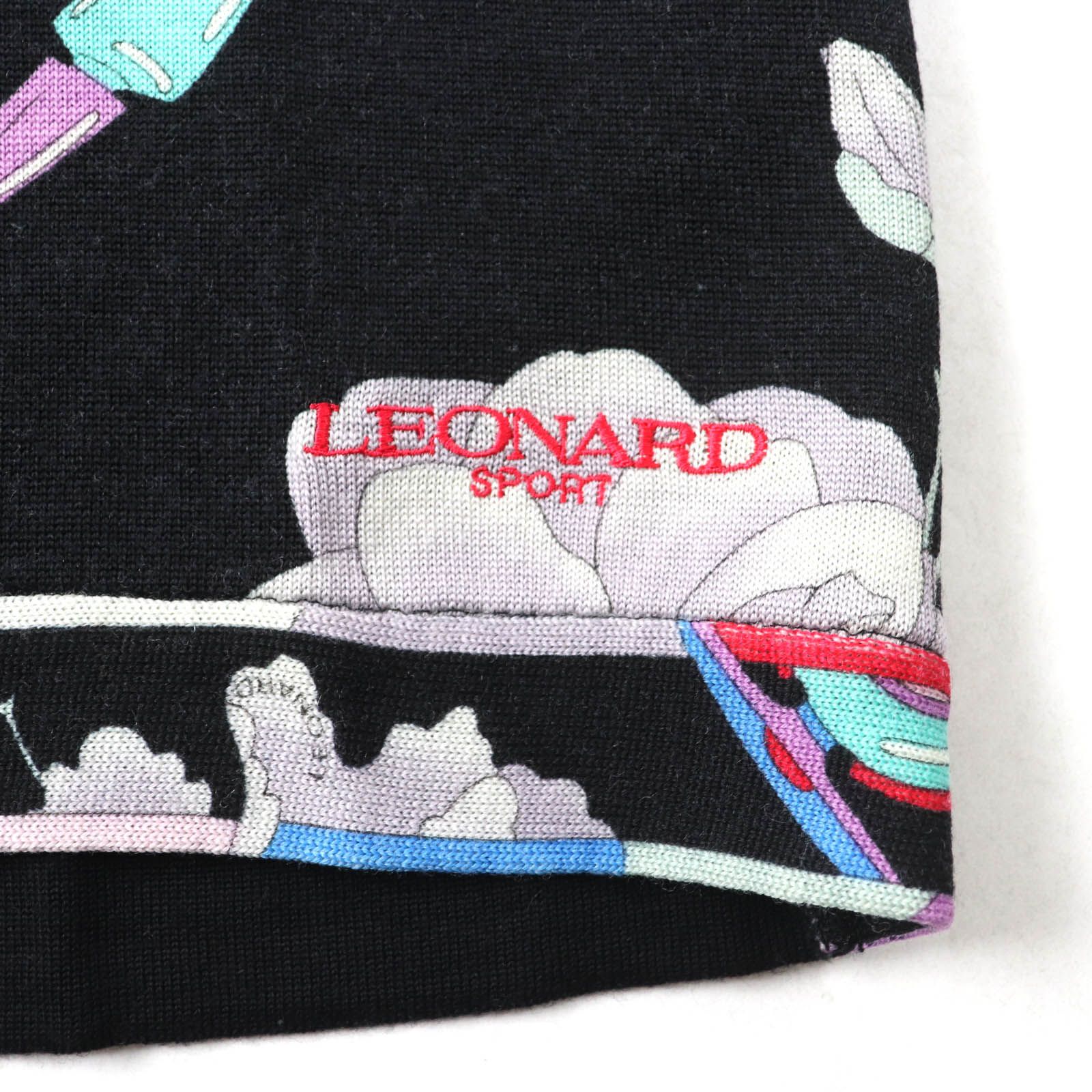 美品☆LEONARD SPORT レオナールスポーツ ウール100％ ロゴ刺繍