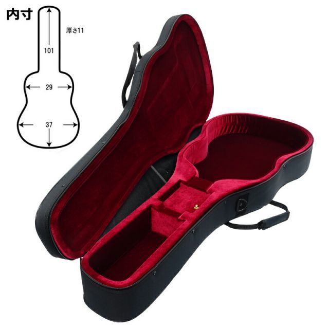 【鍵付き】スーパーライト　ギターケース　2way セミハード　ブラック 鍵付き】スーパーライト ギターケース 2way セミハード ブラック