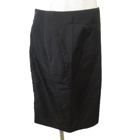 ジルサンダー JIL SANDER 美品 ひざ丈 タイト スカート 36 黒 ブラック 