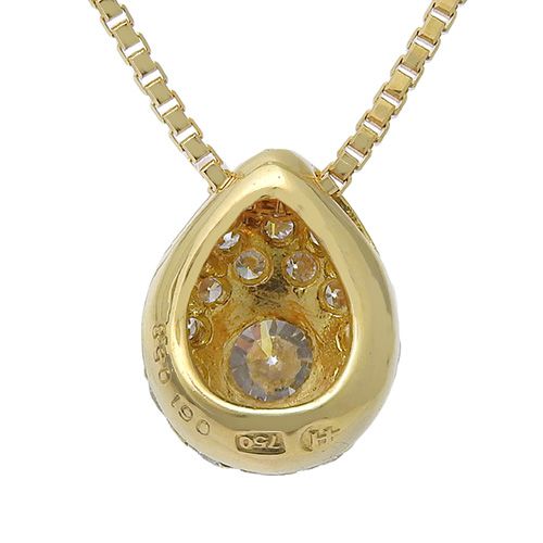 HCO(平和堂貿易) D0.61,0.58 ダイヤモンド ネックレス K18 イエロー  