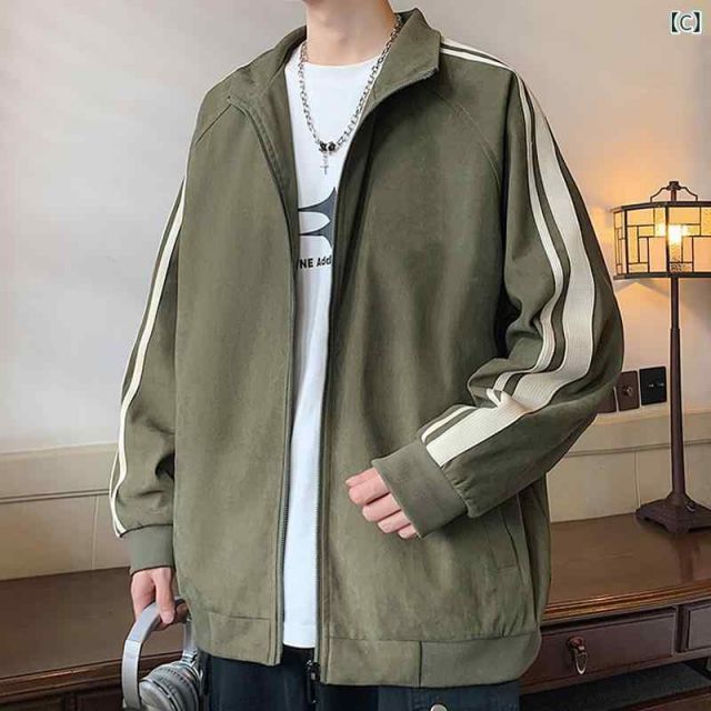 メンズ ラウンドネック 長袖 スウェットシャツ コントラストカラー [XL]メンズ ファッション 服 男性用 オシャレ シンプル 大人 かっこいい 大きいサイズ ストリート 紳士服 スタンドカラー ジャケット ストライプ ジャケット ファッション トップス 服 スポー
