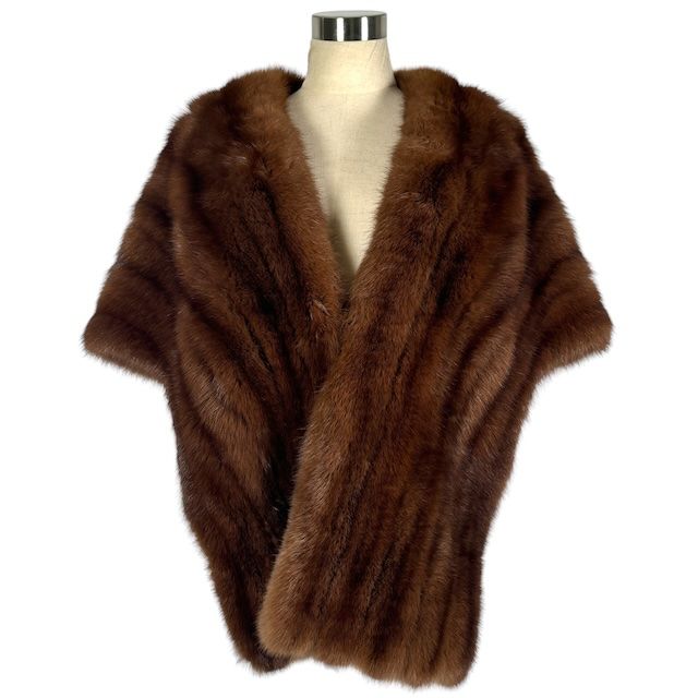 ブルーアイリスミンク 和装 本毛皮 リアルファー ショール ティペット