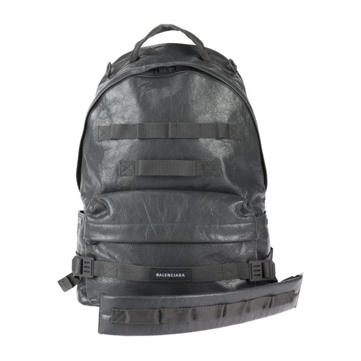 BALENCIAGA バレンシアガ ARMY MULT BACKPACK M アーミー マルチ バックパックM リュック・デイパック 644033  1VGJ7 ラムスキン グレー系 3WAY シワ加工 【本物保証】 - メルカリ