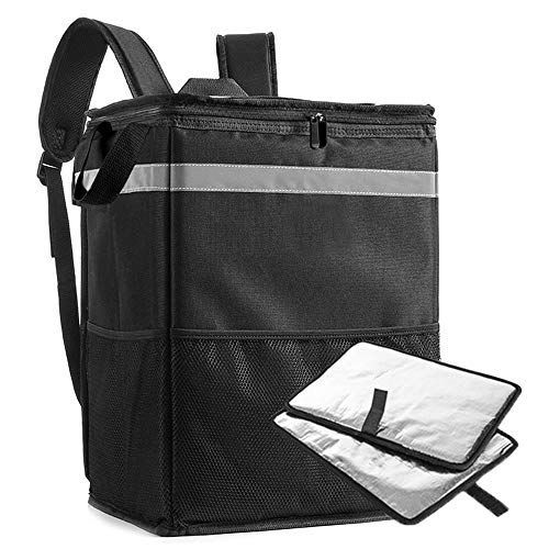 NUWAJPデリバリーバッグ大容量ピザ宅配バックパック 冷温食品宅配バッグ トラベルランチ寿司ウォーマーバッグ-33.5cmx25.5cmx41cm