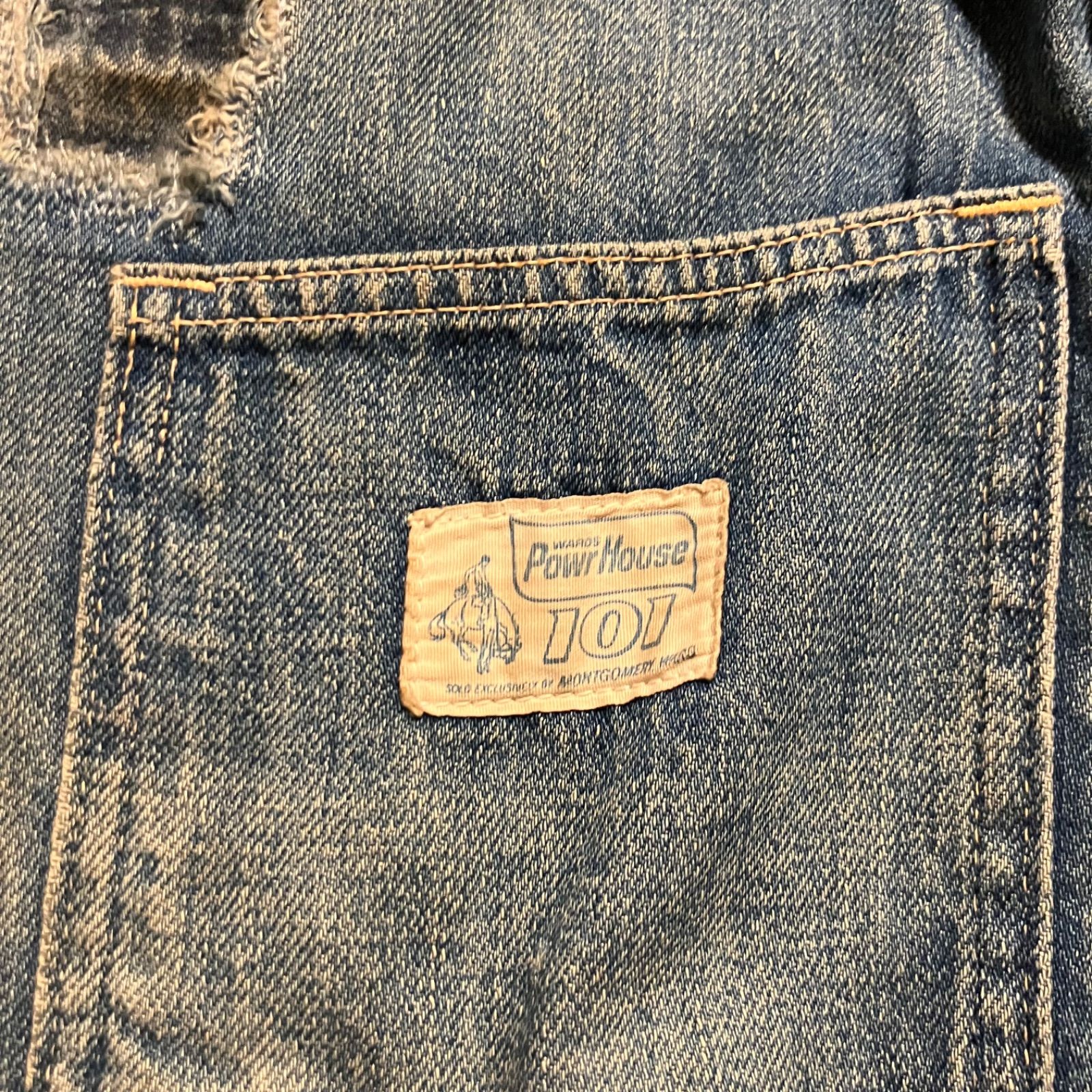 【Montgomery Ward Powr House】60s 101 Denim Zipup Jacket "Damage & Repair"