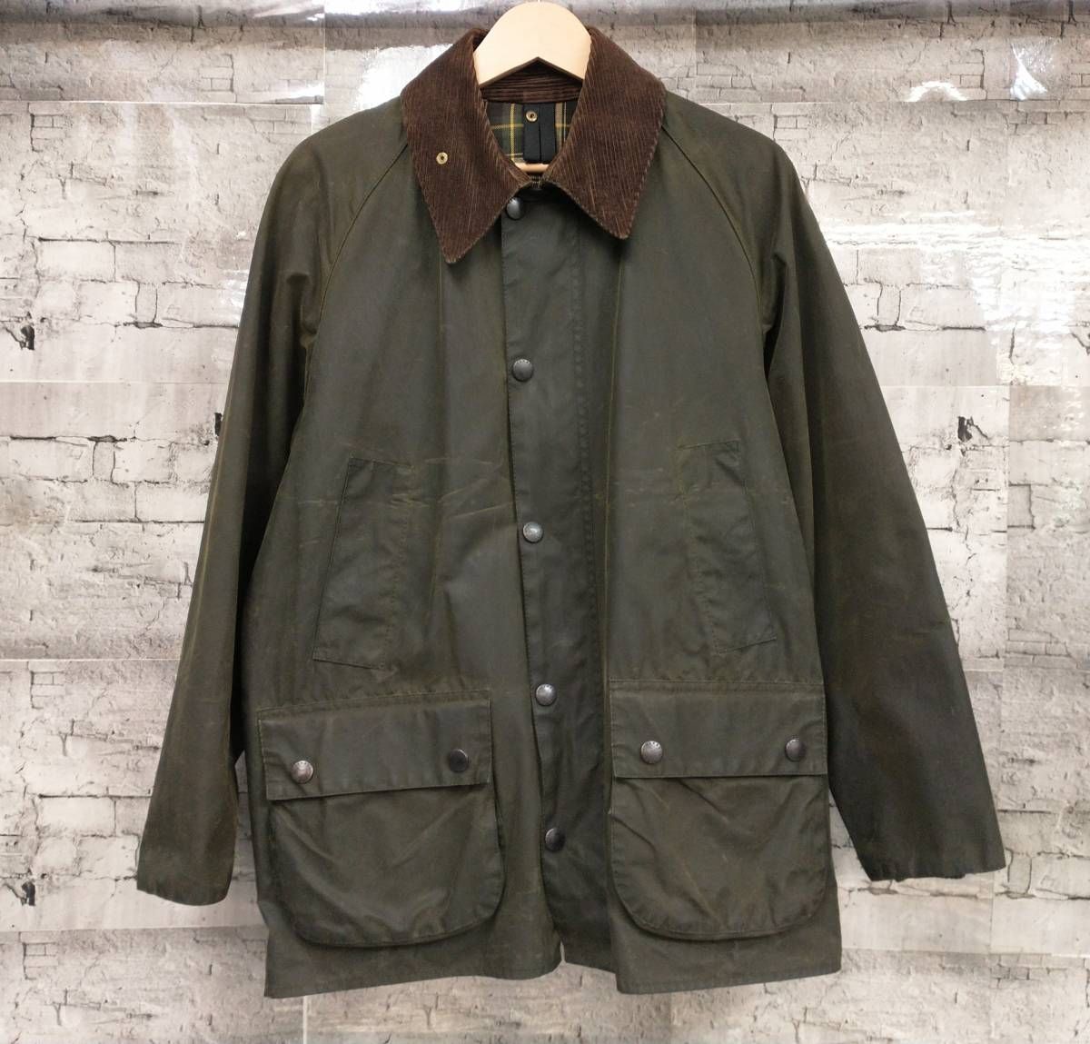 90s Barbour バブアー バーブァー BEDALE ビデイル オイルドジャケット 3ワラント C38 イギリス製 カーキ系 