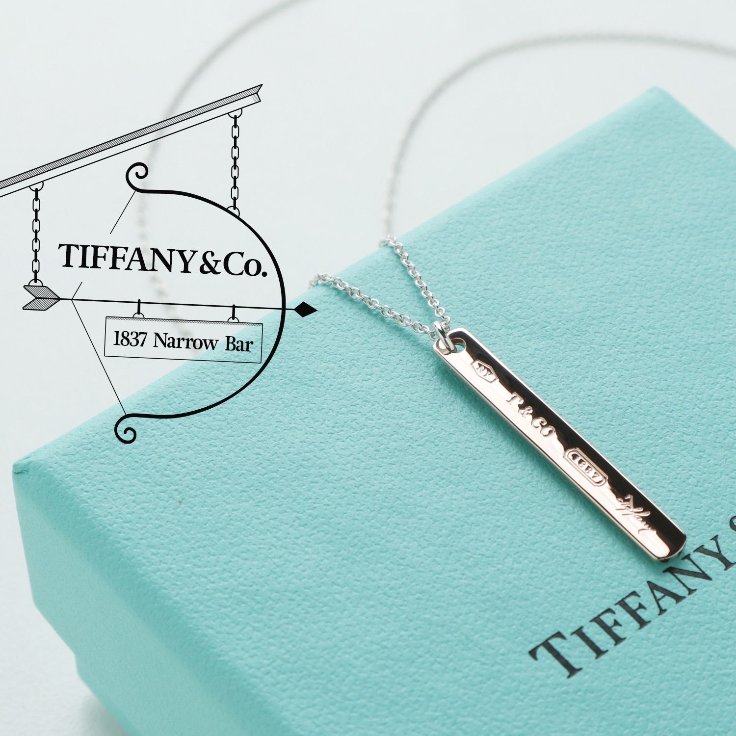 極美品 TIFFANY&Co. ティファニー 1837 バー 925 ネックレス - ネックレス