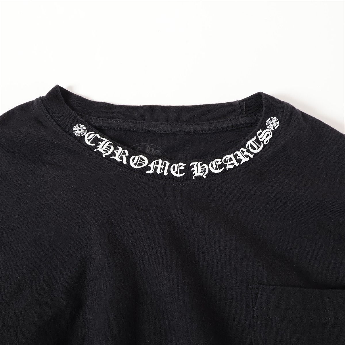 CHROME HEARTS ネックロゴ ロングTシャツ 長袖 メンズ M 黒 ブラック 