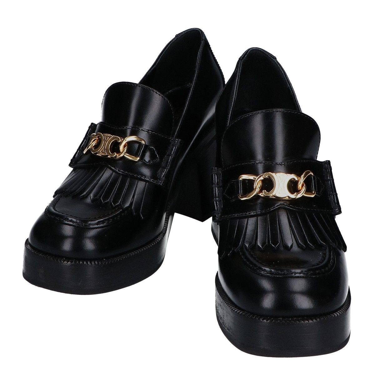 CELINE セリーヌ TESS トリオンフ レザー ヒール ローファー| 36