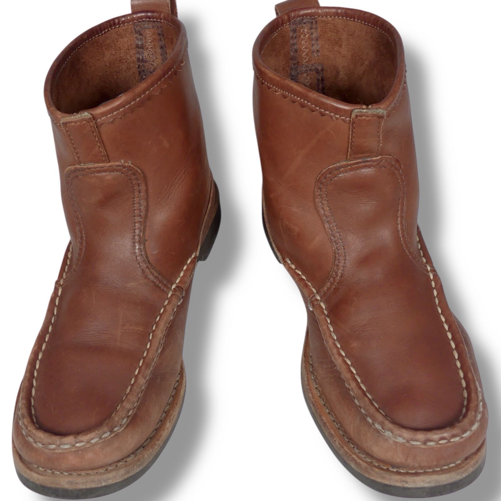 Russell Moccasin ラッセルモカシン モカシンブーツ 24 モカシンステッチ ペコスブーツ 本革 メンズ 茶 ペコスブーツサイズ24cm一覧←SEULB屋着古← HS368