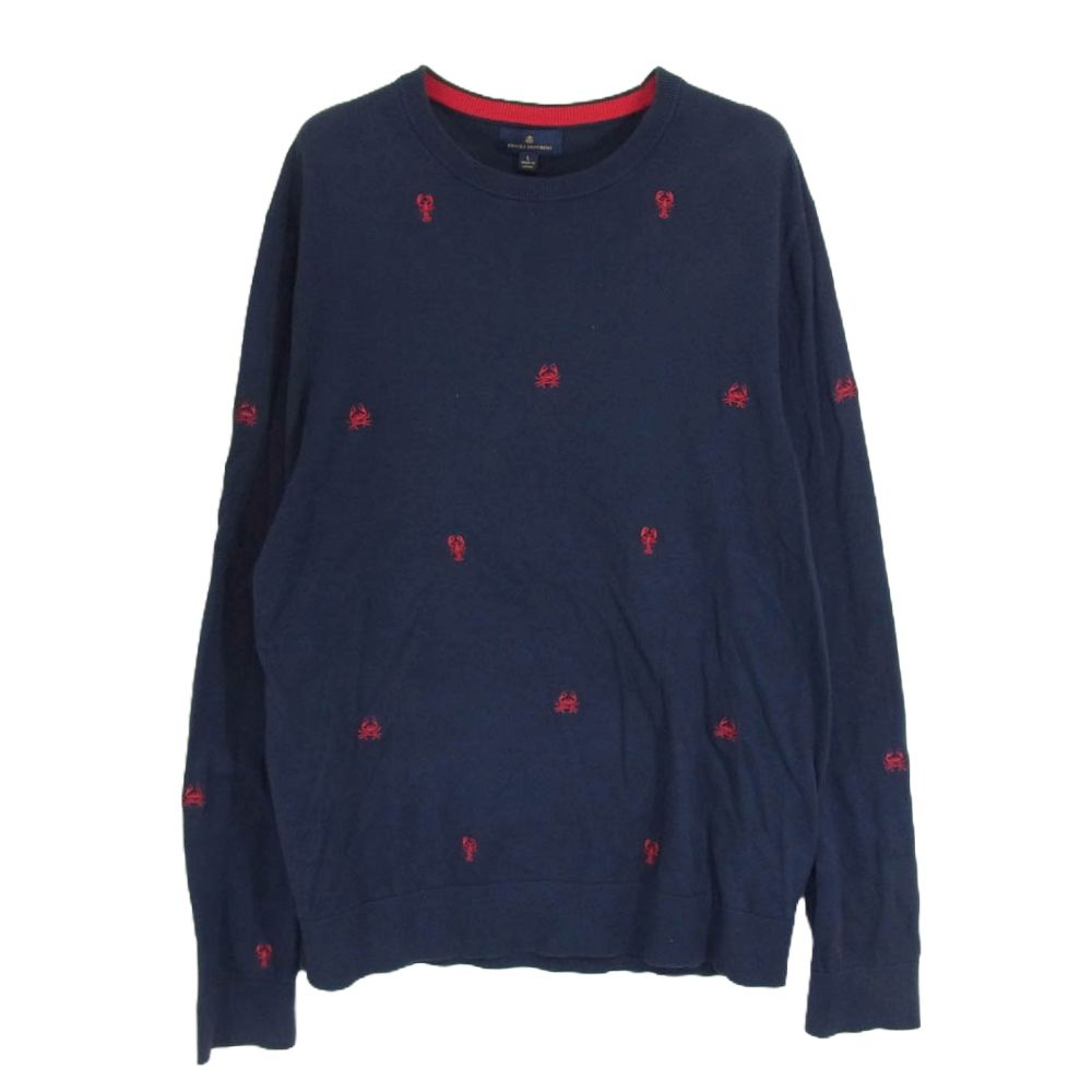Brooks Brothers ブルックスブラザーズ ロブスター クラブ 甲殻類 ニット セーター ネイビー系 L【中古】