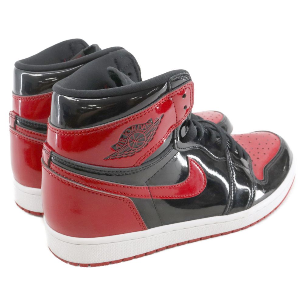 NIKE (ナイキ) AIR JORDAN 1 RETRO HIGH OG BRED PATENT 555088-063 エアジョーダン1レトロハイ ブレッド  パテント ハイカットスニーカー ブラック/レッド US10/28.0cm - メルカリ