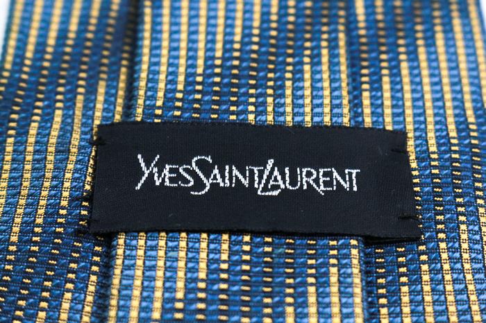 イヴ・サンローラン ブランド ネクタイ YSL ストライプ柄 格子柄