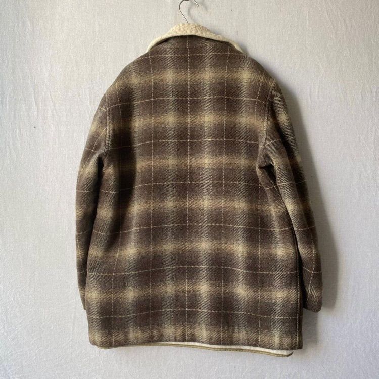 50s 60s PENDLETON ジップアップ ウール コート / チェック ハイネック 