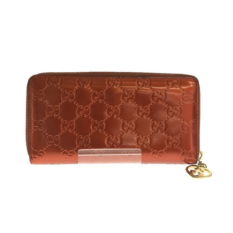 GUCCI / グッチ | 308005 グッチシマ GGロゴ エナメルレザー ラブリーハート ラウンドファスナー ロング ウォレット |