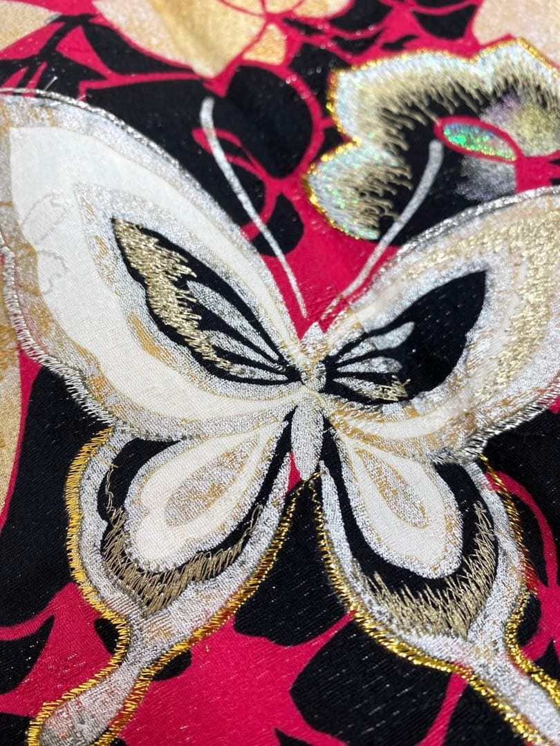 振袖 豪華 金彩 銀彩 銀通し 刺繍 藤 蝶 身丈162cm 撥水加工済 - メルカリ