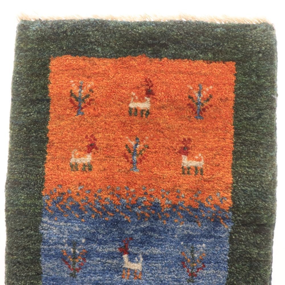 ギャッベ ギャベ 玄関マット ペルシャ 天然ウール 手織り 耐久性 保温性 弾力 イラン シラーズ産 付き