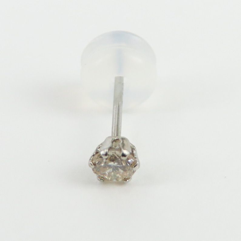 Pt900 天然ダイヤモンド0.106ct 片耳ピアス プラチナ ダイヤピアス