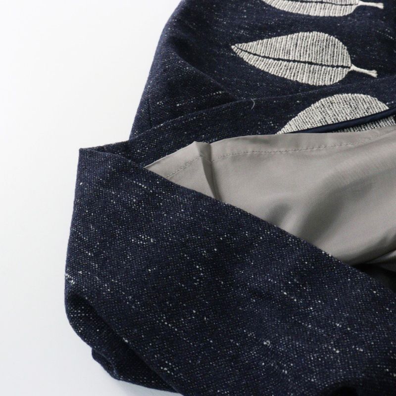 専用★ミナペルホネン Lulu ウール シルク スカート 36 花柄 ネイビー ミナペルホネン mina perhonen LOLO 刺繍 コットンシルク タック