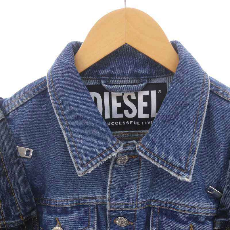 DIESEL ジャケット ネイビー ディーゼル DIESEL ショルダージップデニムジャケット Gジャン