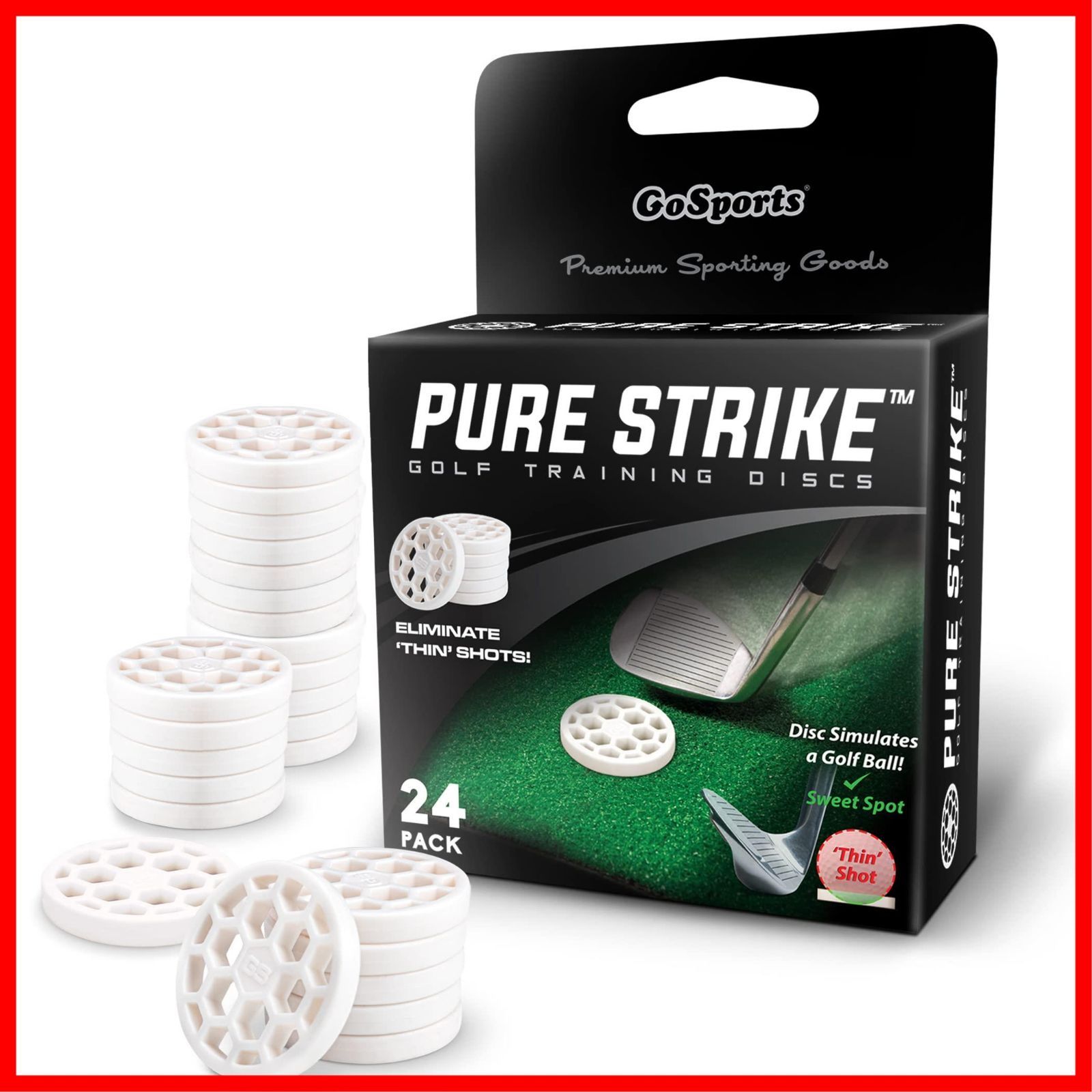 【特価商品】GoSports ゴルフ STRIKE PURE ウェッジ 屋外] アイアン 室内 ディスク 練習 [スイートスポット 24枚入り アプローチ