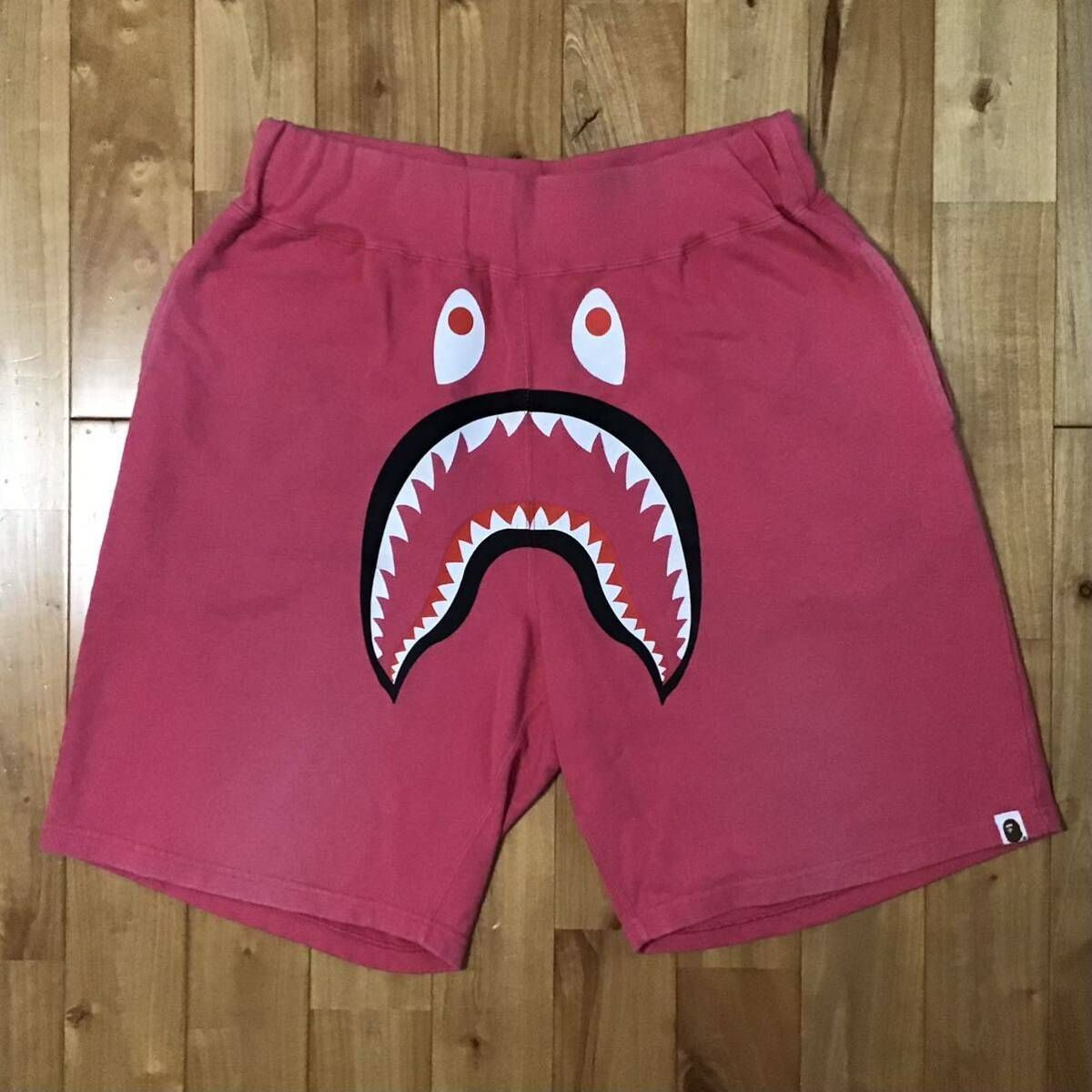 bape ハーフパンツ　shark pink シャーク スウェットハーフパンツ Lサイズ Pink a bathing ape shark