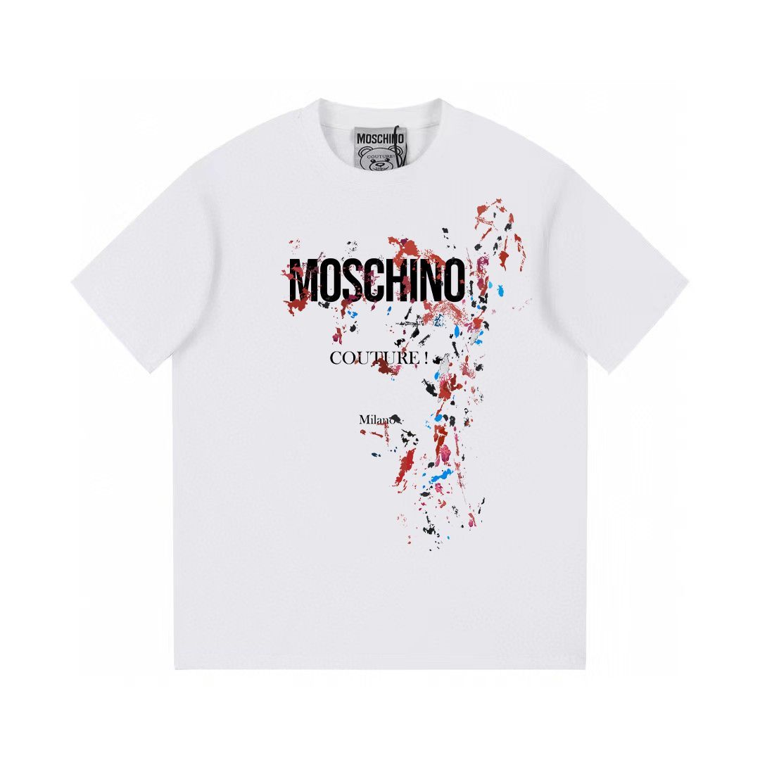 Moschino モスキーノ ロックバンド プリント ホワイト半袖Tシャツ