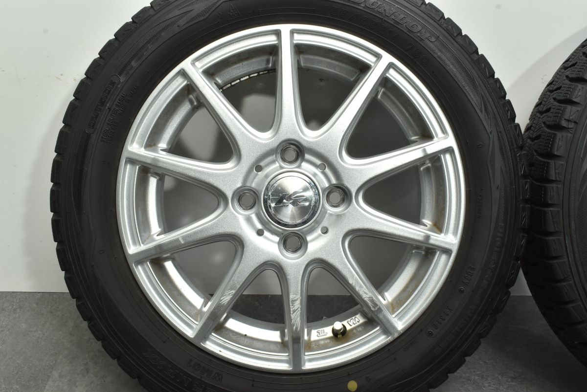 【軽自動車サイズ】Weds KRAIT II 14in 4.5J +45 PCD100 ダンロップ ウィンターマックス WM01 155/65R14 N-BOX ワゴンR タント ムーブ