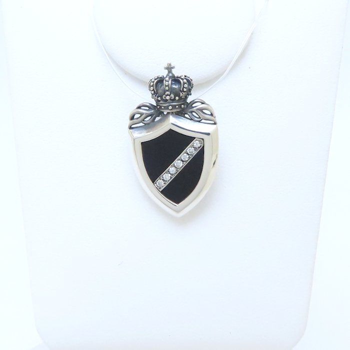 Justin Davis ジャスティンデイビス CROWN SHIELD ペンダントトップ クラウンシールド オニキス ダイヤモンド0.09ct シルバー925 メンズ SPJ117 2 294381 BJ