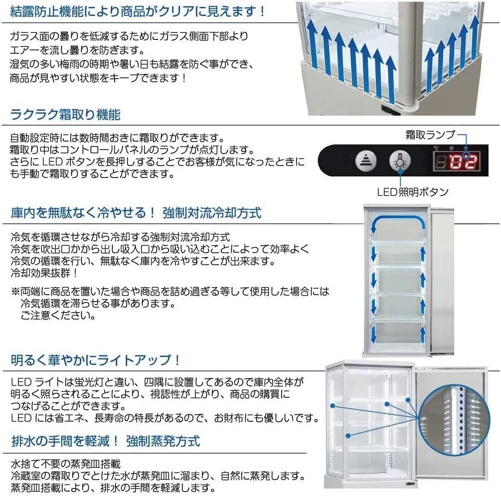 4面ガラス冷蔵ショーケース フォーシーズンシリーズ