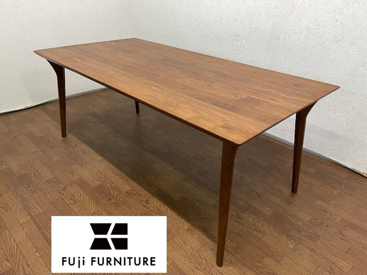 ●冨士ファニチア Koti コティ ダイニングテーブル R03943L 食卓机 ウォールナット 北欧スタイル 定価37.8万 フジファニチア 貝1234