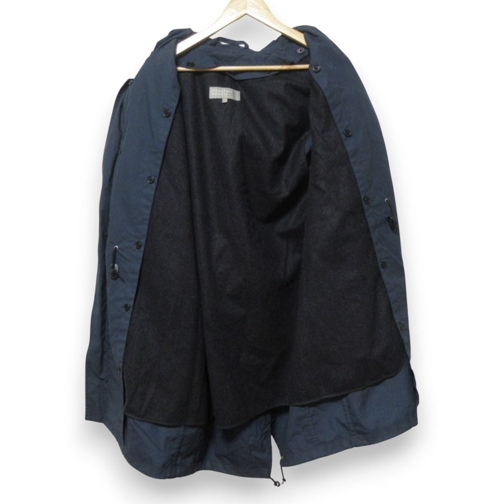 希少 マーガレット・ハウエル 旧タグ ピーコート カシミヤ アンゴラ混 ネイビー 良品 MARGARET HOWELL マーガレットハウエル オイルコーティング