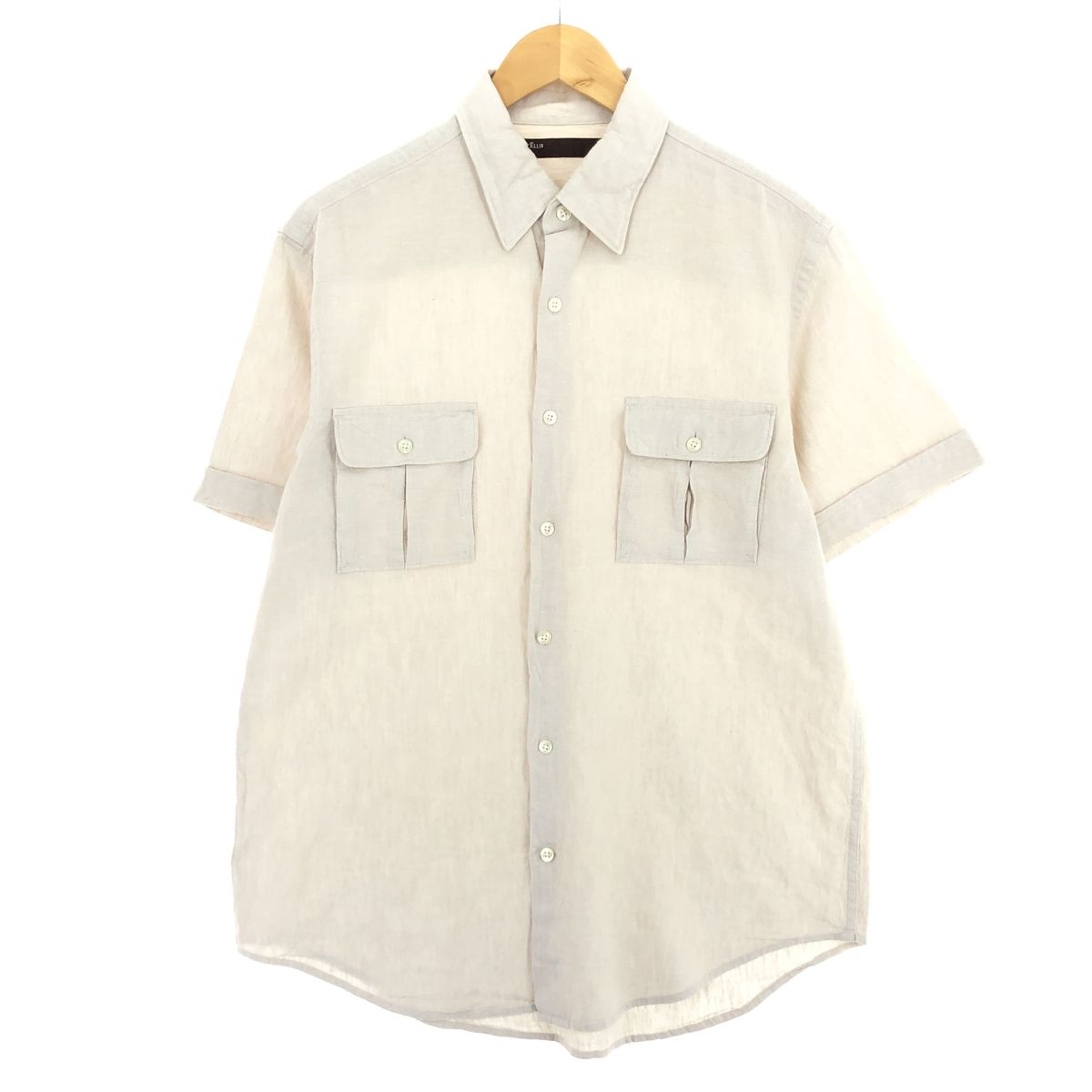 古着 PERRY ELLIS 半袖 リネン×コットンシャツ メンズM/eaa448569