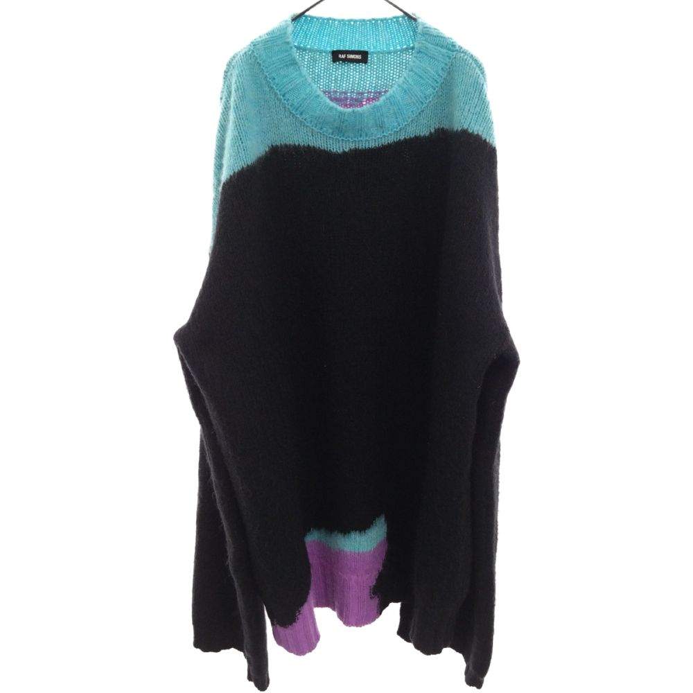 RAF SIMONS (ラフシモンズ) 21AW Oversized Boiled Knit Sweater モヘア混ウール ボイルドニットセーター  ブラック