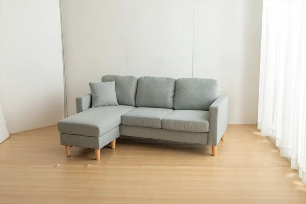3人掛け カウチソファ グレー ローソファ シンプル ソファー