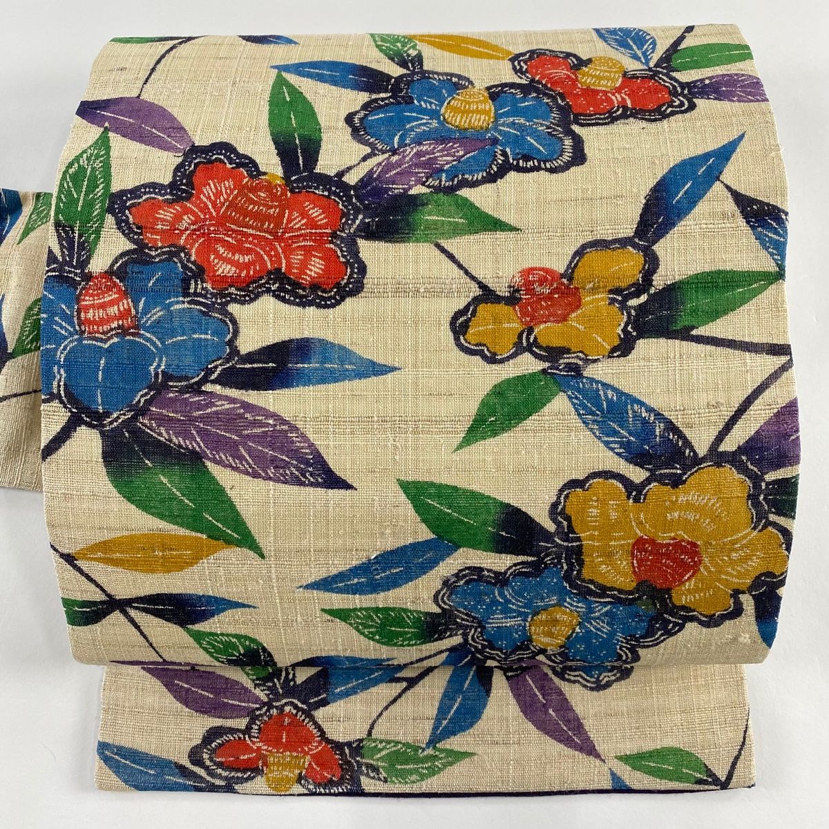 名古屋帯 美品 名品 麻 綺麗 【中古】 