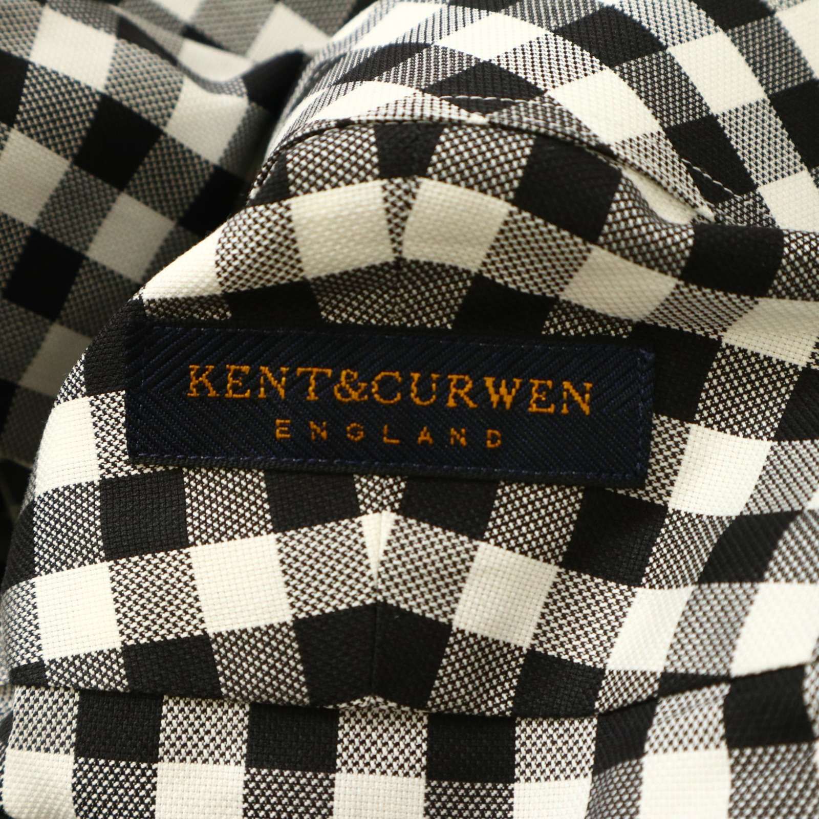 セール 海外 通年☆ ケント&カーウェン KENT&CURWEN 長袖 ギンガム 切替 ウェア