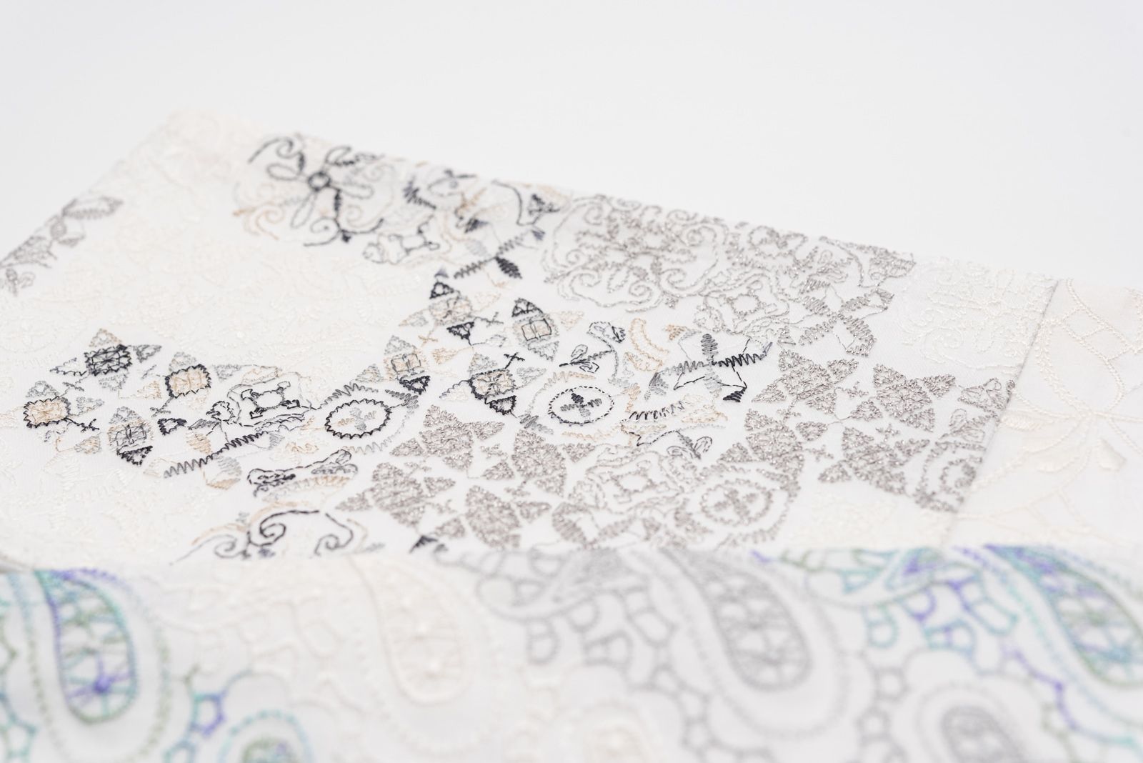 シルクオーガンジーレース半幅帯