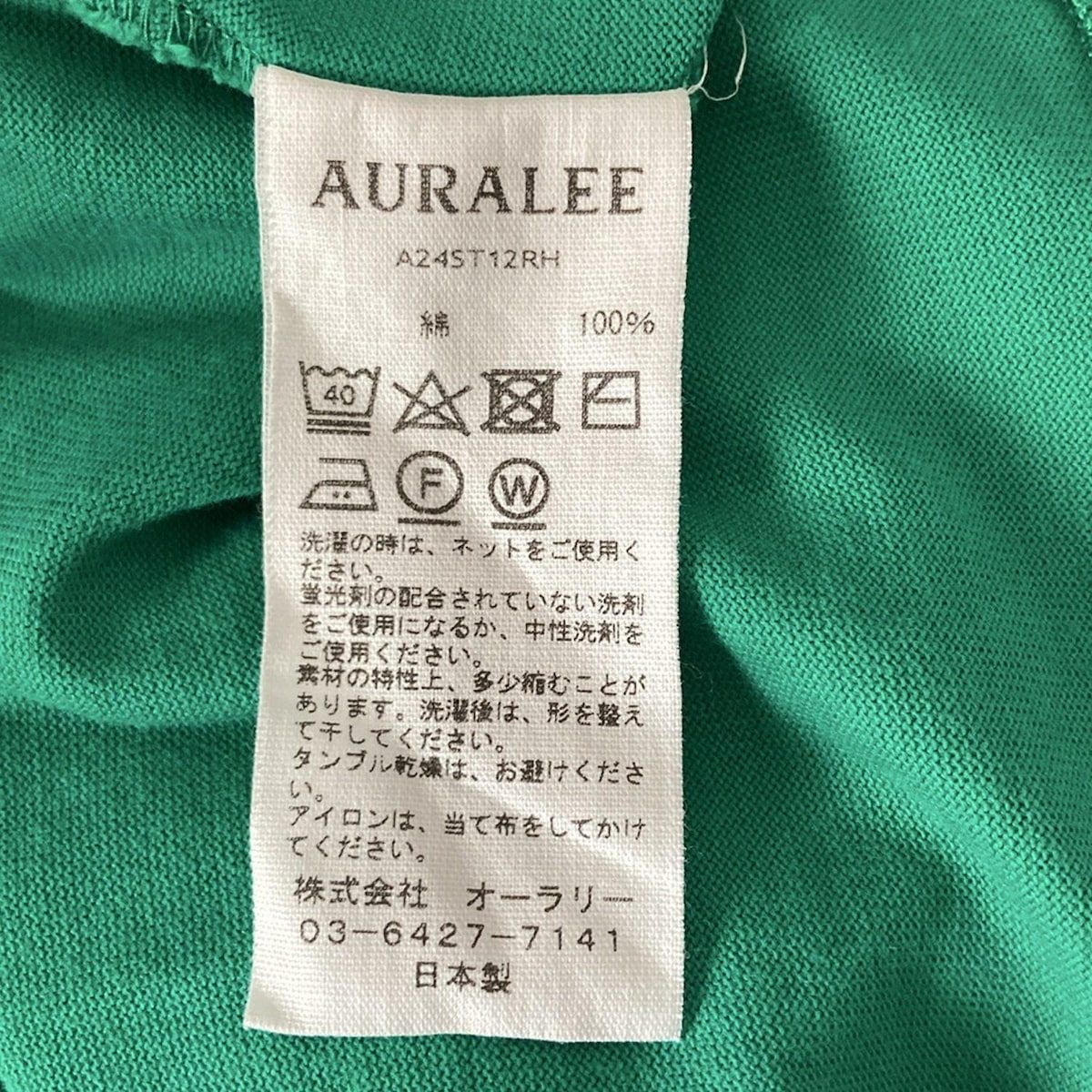 AURALEE オーラリー 半袖 Tシャツ ライトグリーン 0 AURALEE オーラリー コットンTシャツ 春色グリーン 半袖