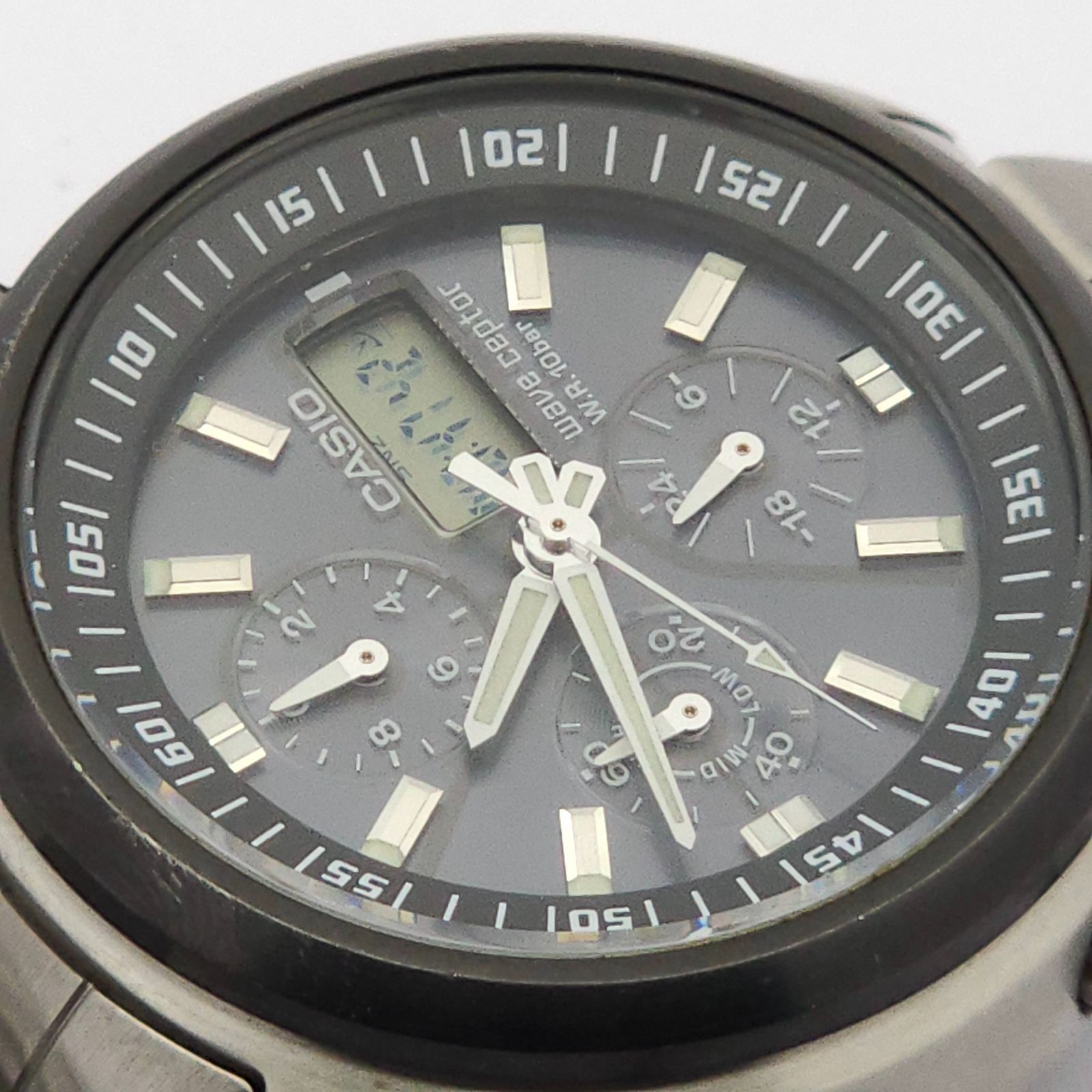 CASIO カシオ ウェーブセプター WVQ-500 ソーラー電波 動作品 CASIO