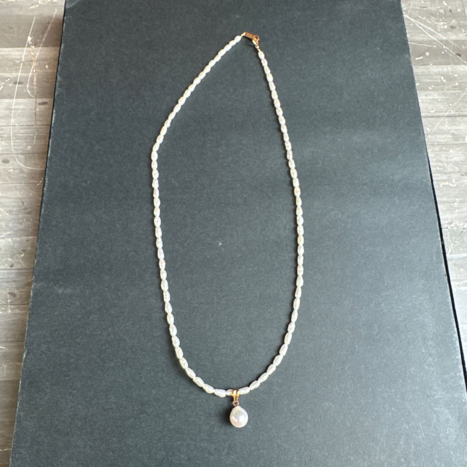 淡水パールネックレス 金具 K18 ペンダント一粒パール トップ - メルカリ 
