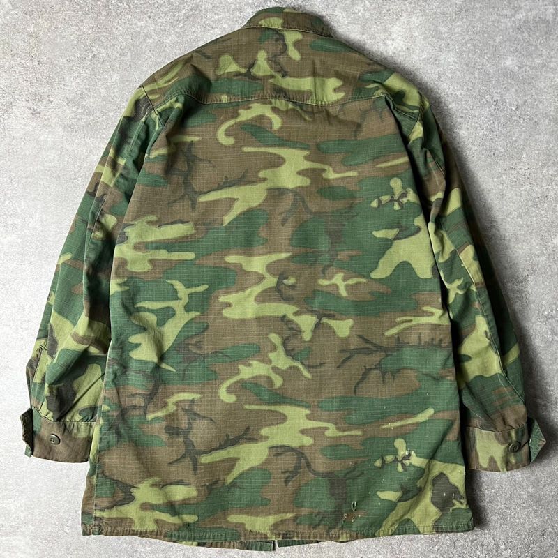 【米軍実物】ジャングルファティーグ M アメリカUSA軍 実物 放出品 60s 60s US ARMY 米軍実物 4th ERDL グリーンリーフ カモ ジャングル