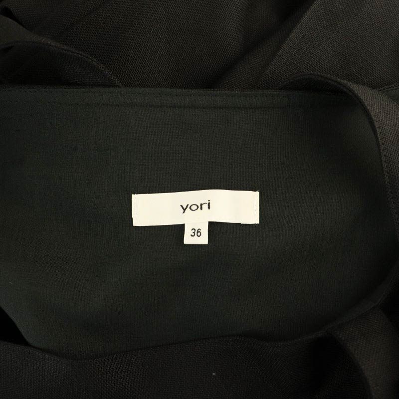 ヨリ yori 24SS ドライツイード サロペット パンツ 36 黒 /MI □OS